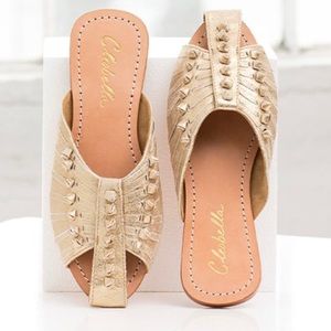 Cleobella - Monroe Slide Gold Sz 37 (6.5-7 US)